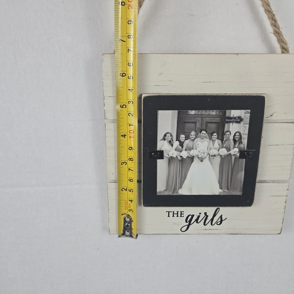 2 Mud Pie The Guys & The Girls Wedding Party Photo Frames White Shiplap NEW